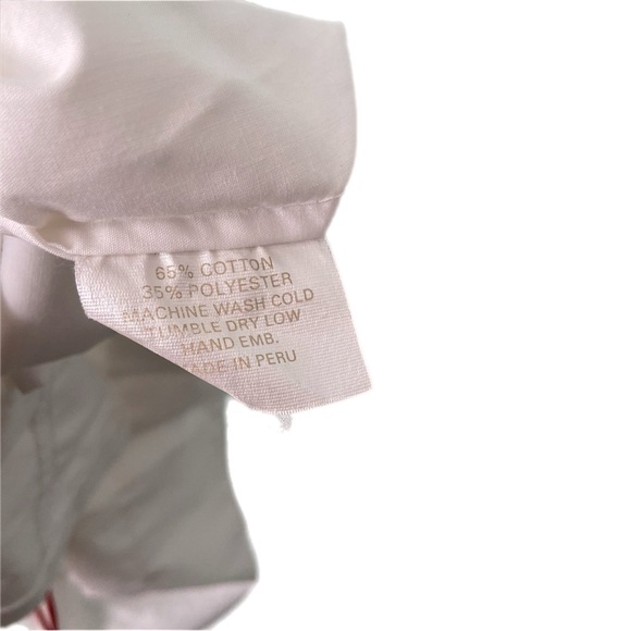 Vintage Style White Baby Dress with Red Accents & Back Buttons Size 6 Months - Picture 8 of 9